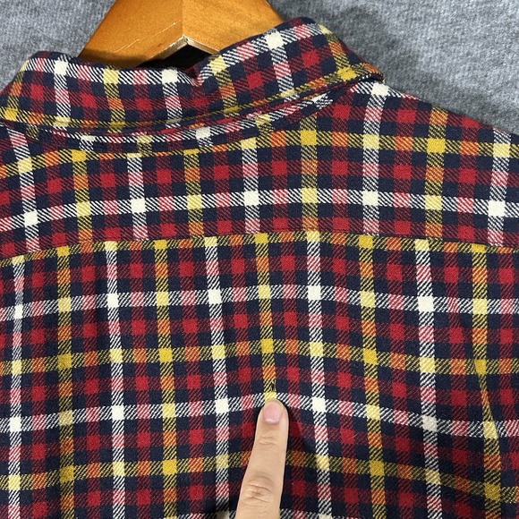 Pendleton Men's Virgin Wool Sz XL Short Sleeve Shirt Red Plaid Lined - Picture 7 of 7